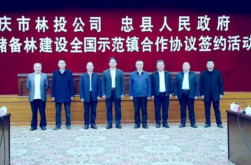 重庆林投公司与忠县政府举行忠县国储林指挥部会议暨签约活动